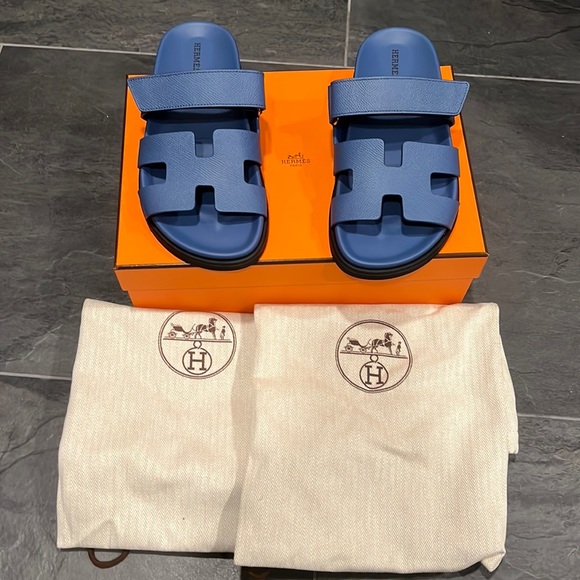 Hermes womens Chypre Sandals EU 37/US 7 Bleu Bleuet BNIB
*PRICE IS FIRM - Picture 2 of 6